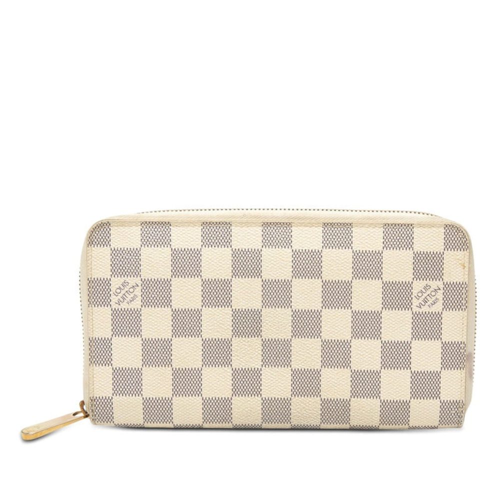 Louis Vuitton Damier Azur White Zippy Organizer Long Wallet White Leather